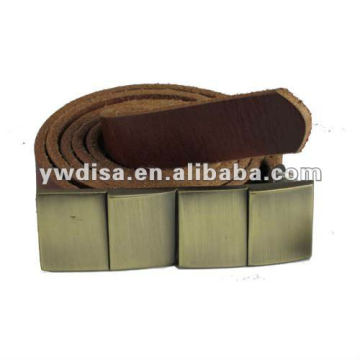 Lady's Plain Leather Belt With Special Buckle